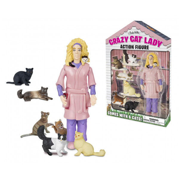 crazy cat lady figurine