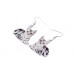 Grey Tabby Cat Lying Acrylic Earrings